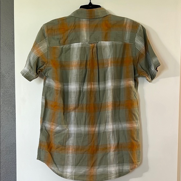 Casual Green and Orange Plaid Button Down Shirt - Picture 6 of 7